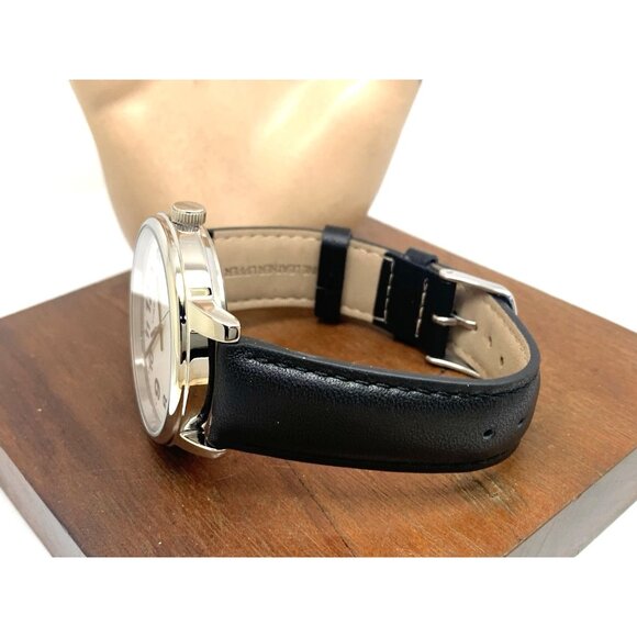 Timex Men's Watch TW2V21200 Quartz Indiglo White Dial Black Leather Band 43mm - Picture 10 of 15